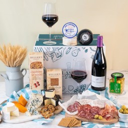 Gourmet Cheese and Charcuterie Box with Wine
